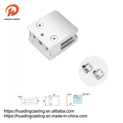 304 316 Stainless Steel Square Glass Clamp Balustrade Clamp