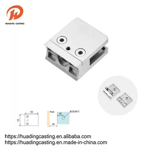 Stainless Steel Square Glass Clamp for 8-13.52mm Glass