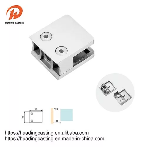 Square Stainless Steel 316 304 Glass Clamp Flat Base